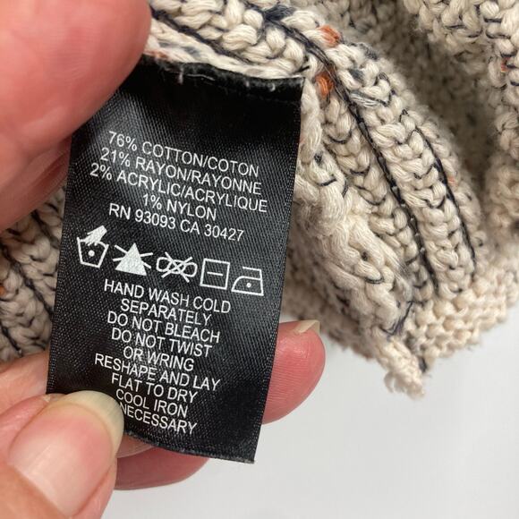 Nice + Zoe Chunky Tweed Knit Open Cardian Neutral Cream Black Medium - Picture 4 of 7